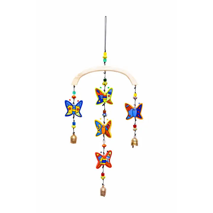 Brightly Colored Butterflies Wind Chime