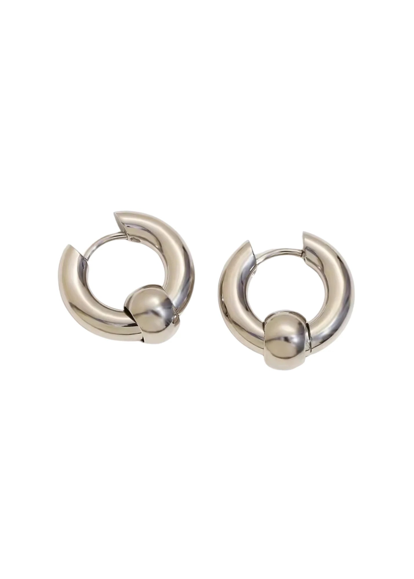 Birdie Hoops Silver Earring