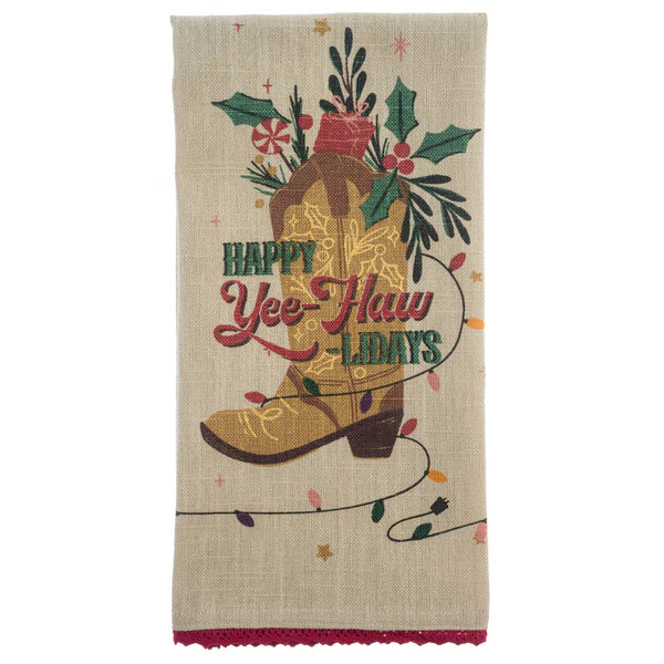 Holiday Happy Yeehawlidays Tea Towel