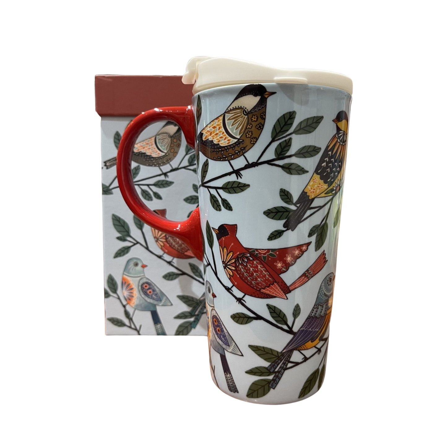 Folk Birds Mug with Gift Box