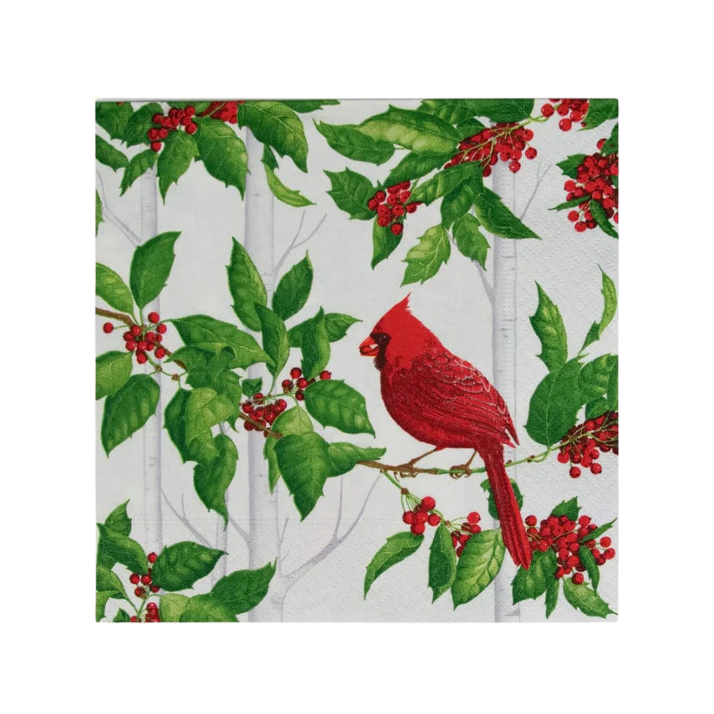 Holly and Songbirds Luncheon Napkins