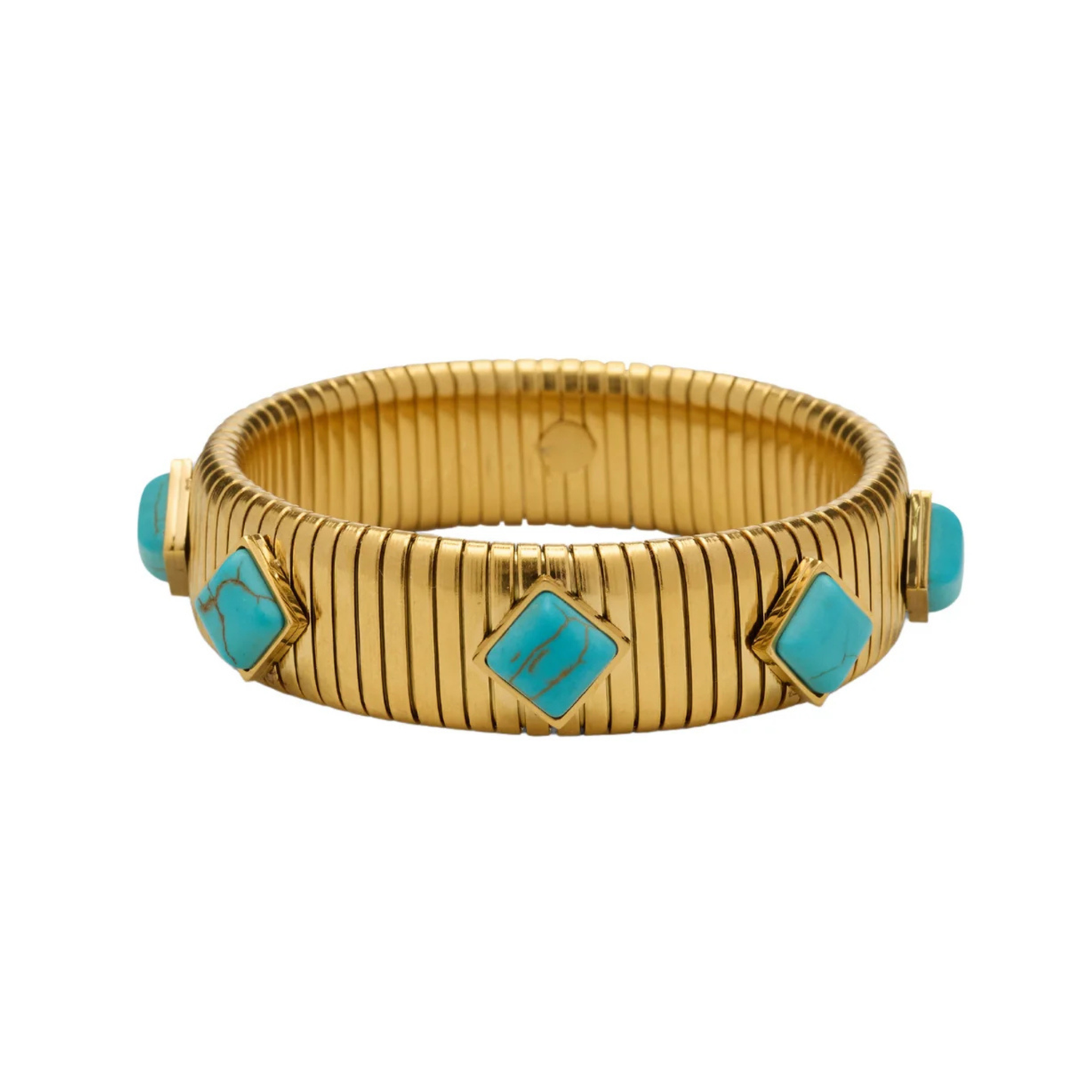 Turquoise Tube Bracelet Gold