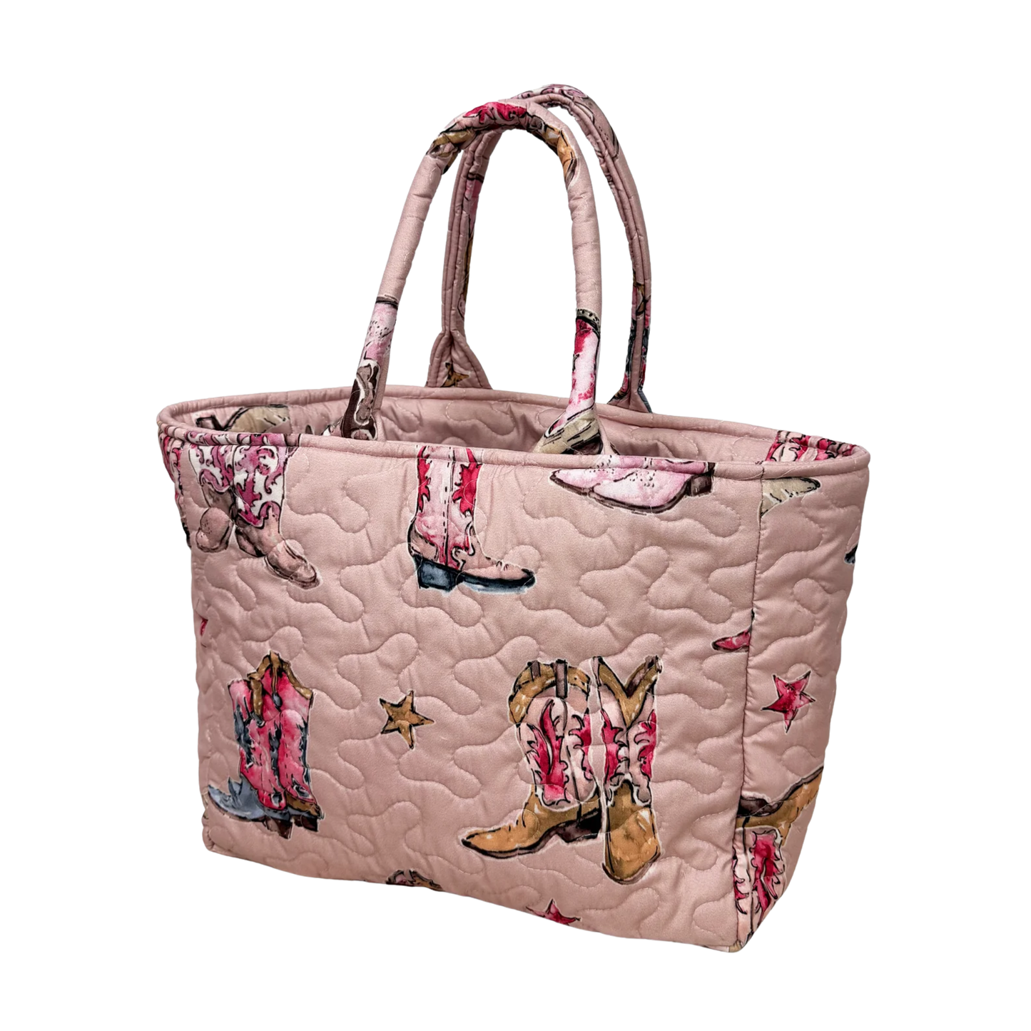 Thunderbird Boots Rose Quilted Tote Bag