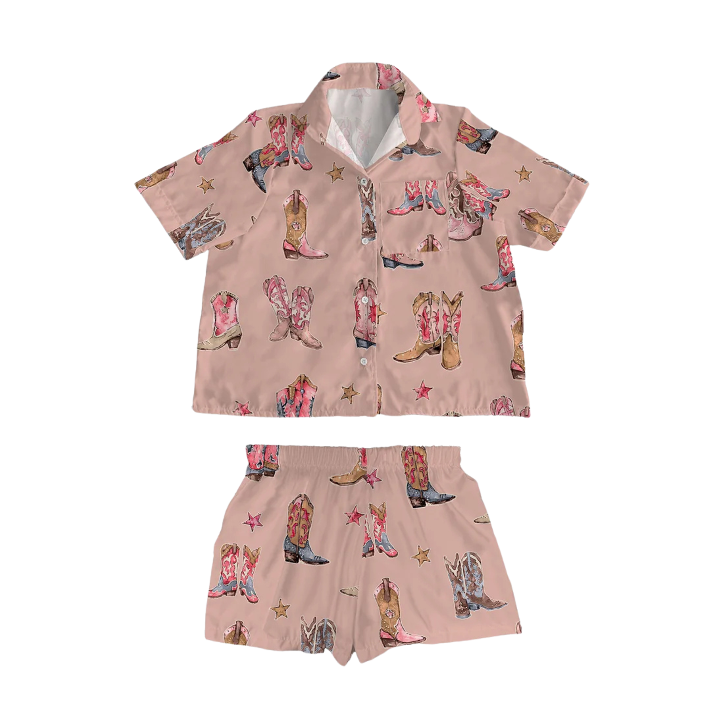 Thunderbird Boots Rose Pajama Set Large