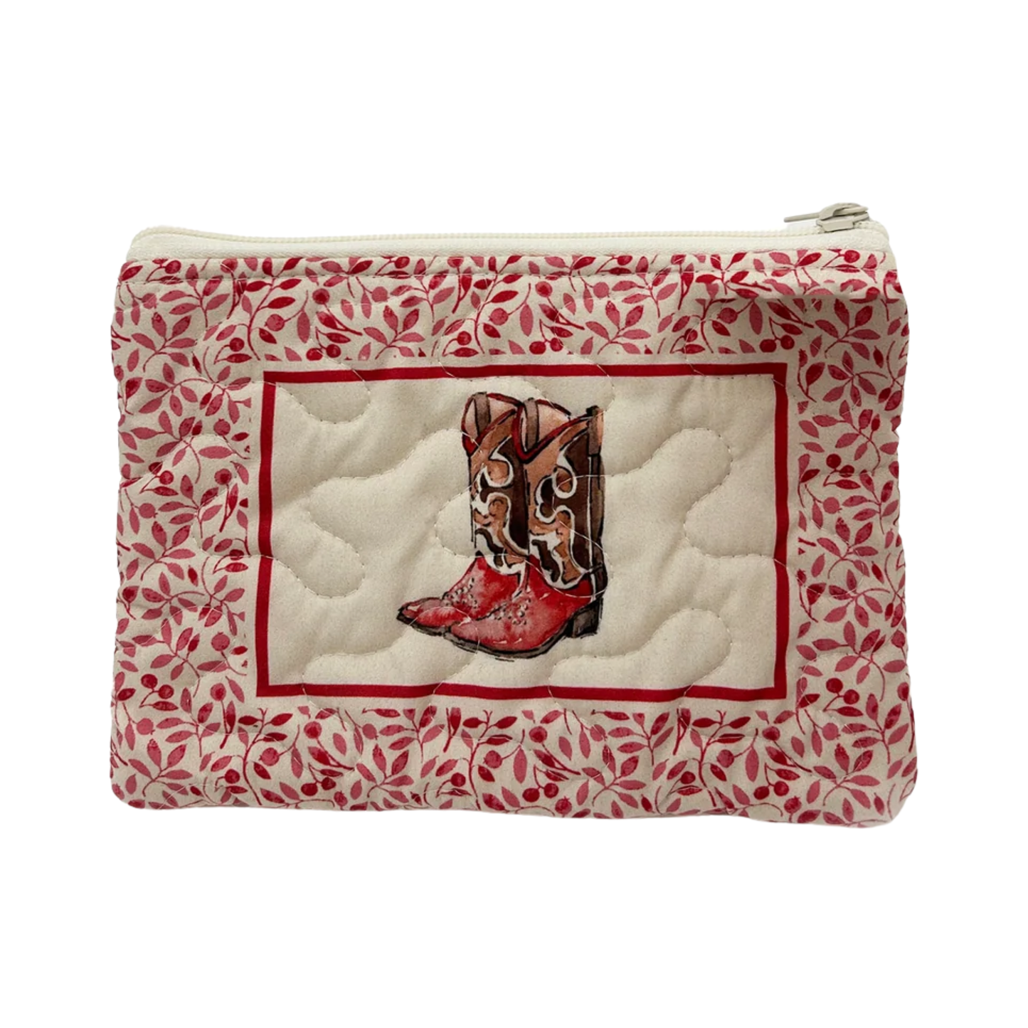 Framed Thunderbird Boots Quilted Makeup Bag