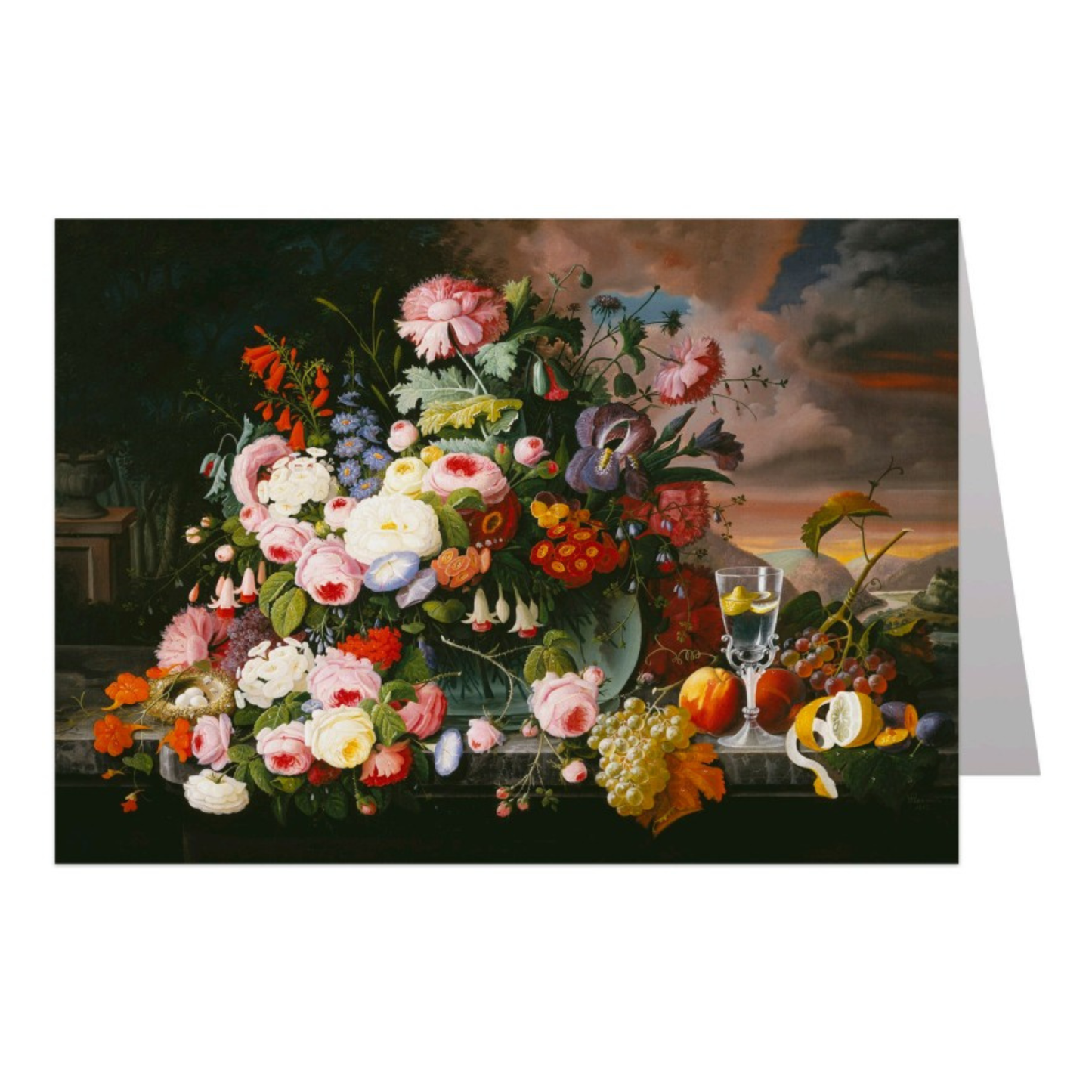 Still Life of Flowers and Fruit Notecard