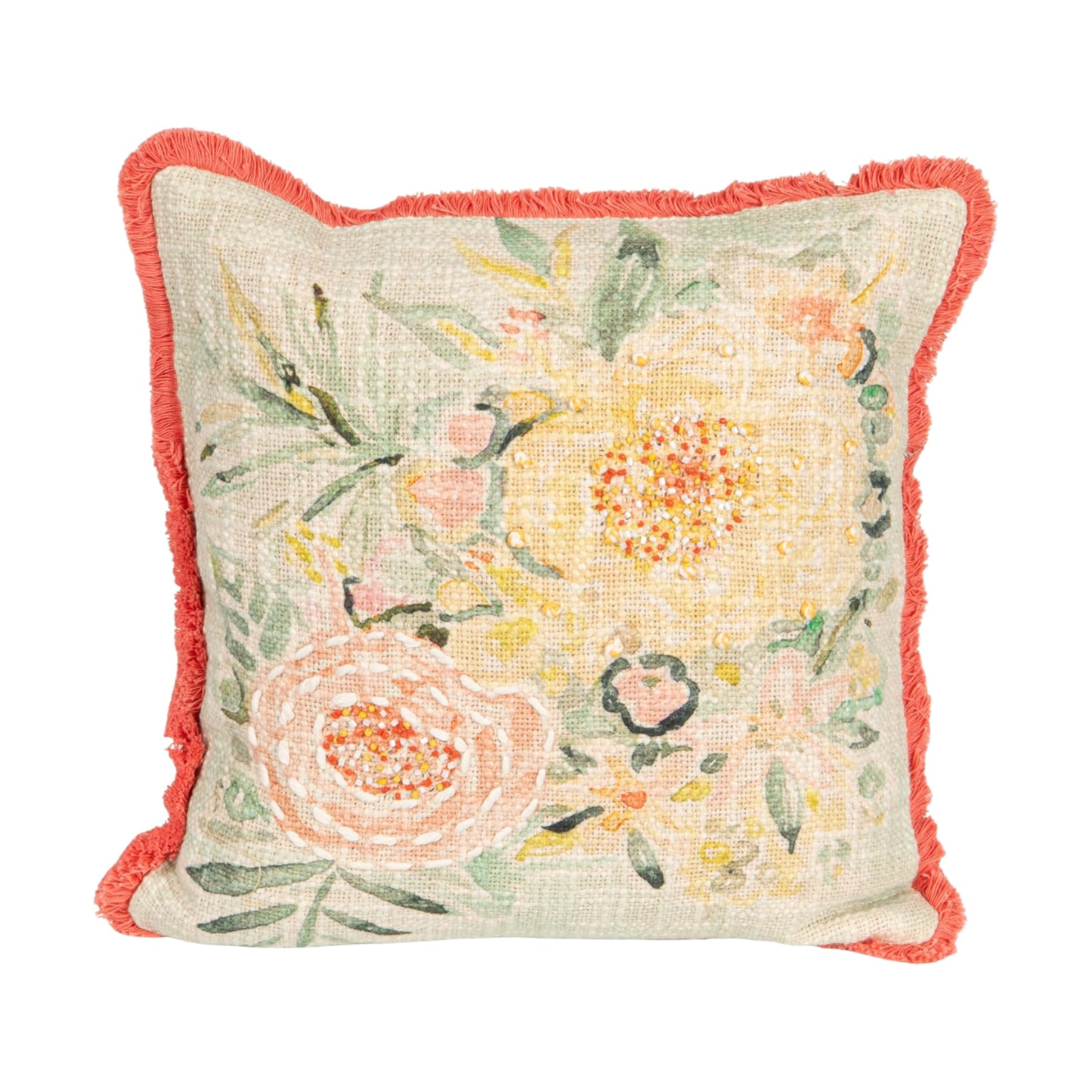 Flower Embroidery Pillow