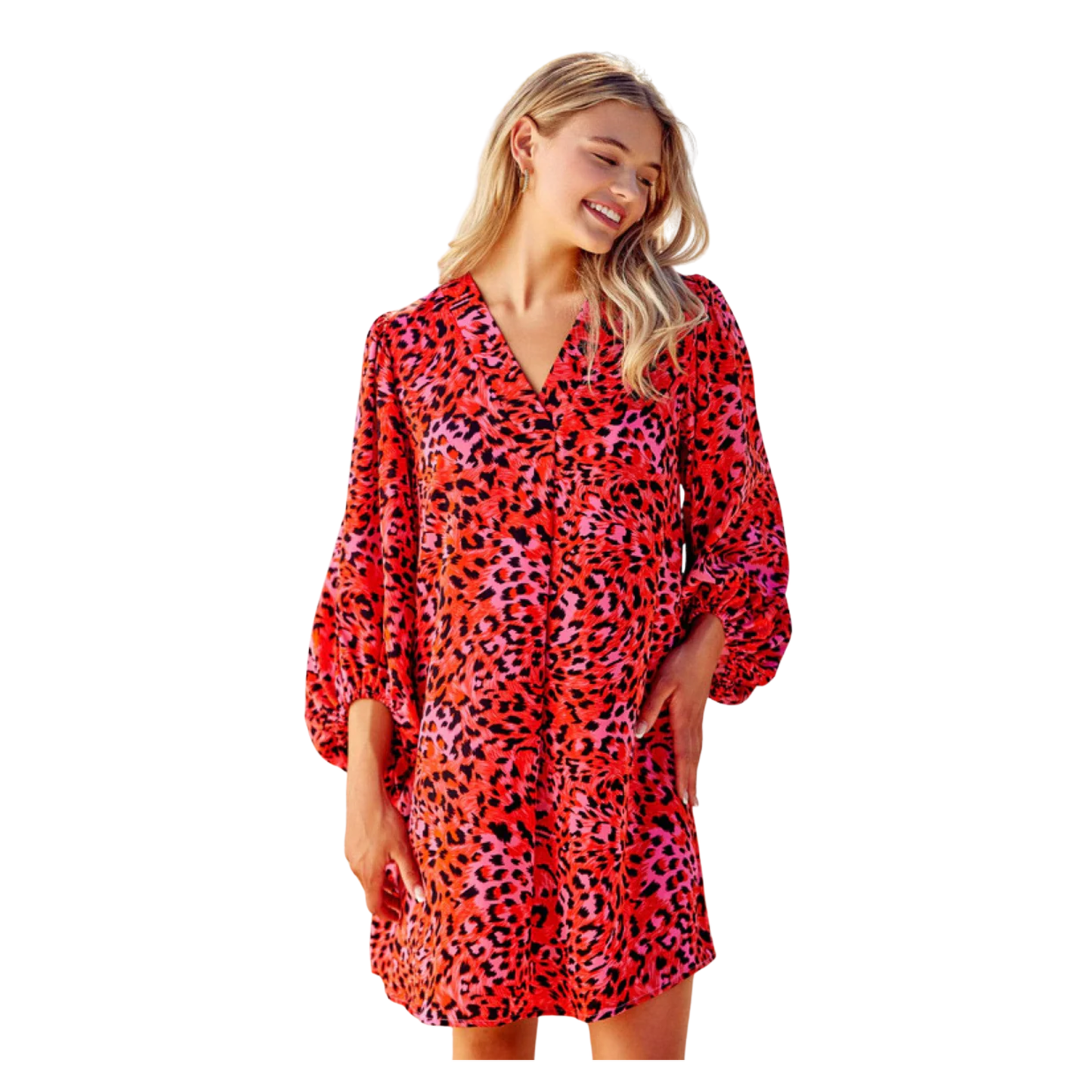 Animal Red Print Dress