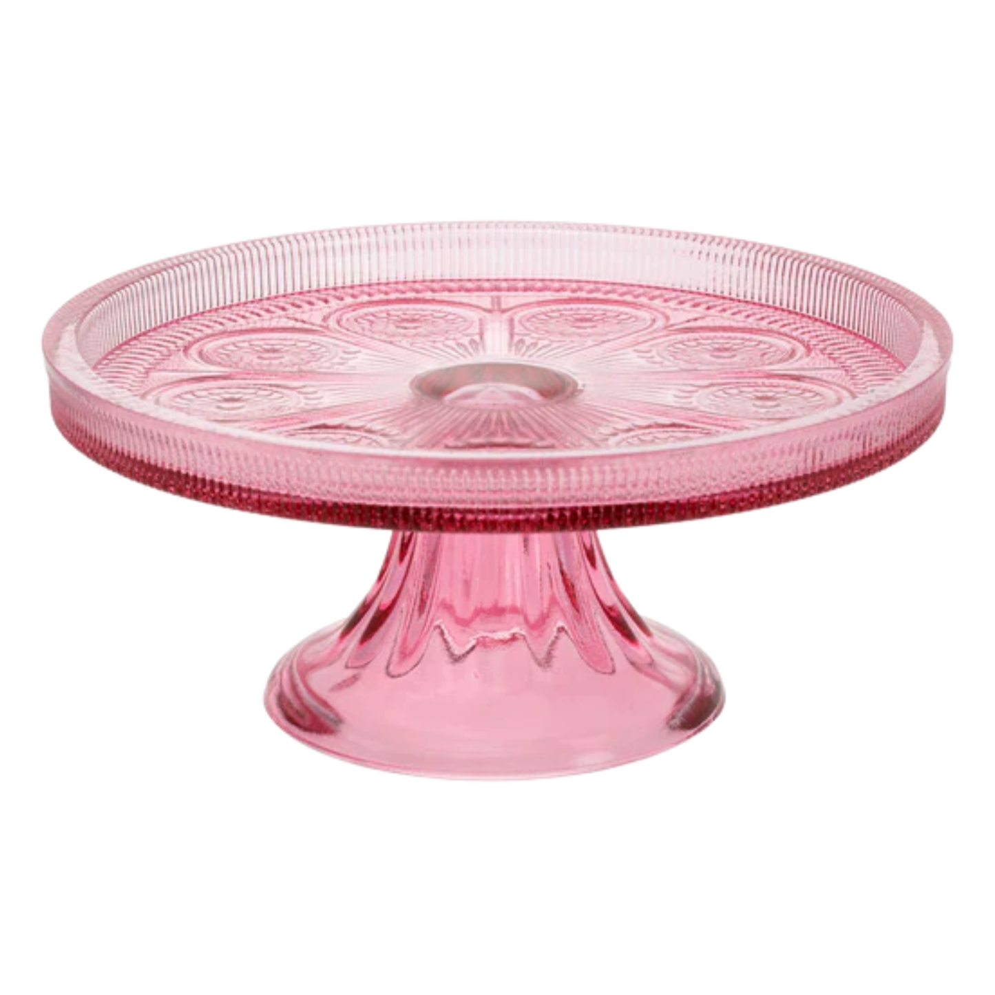 Pink Glass Cake Stand