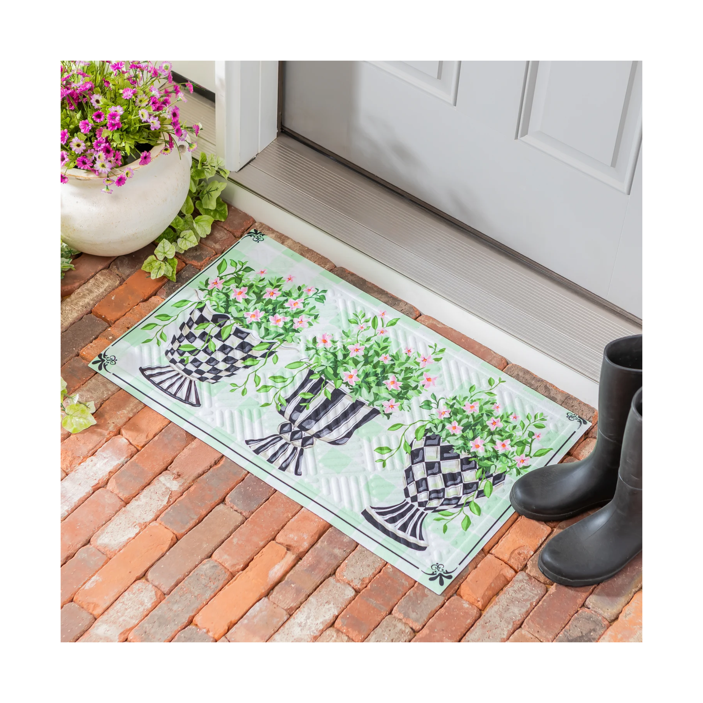 Spring Topiary Embossed Mat