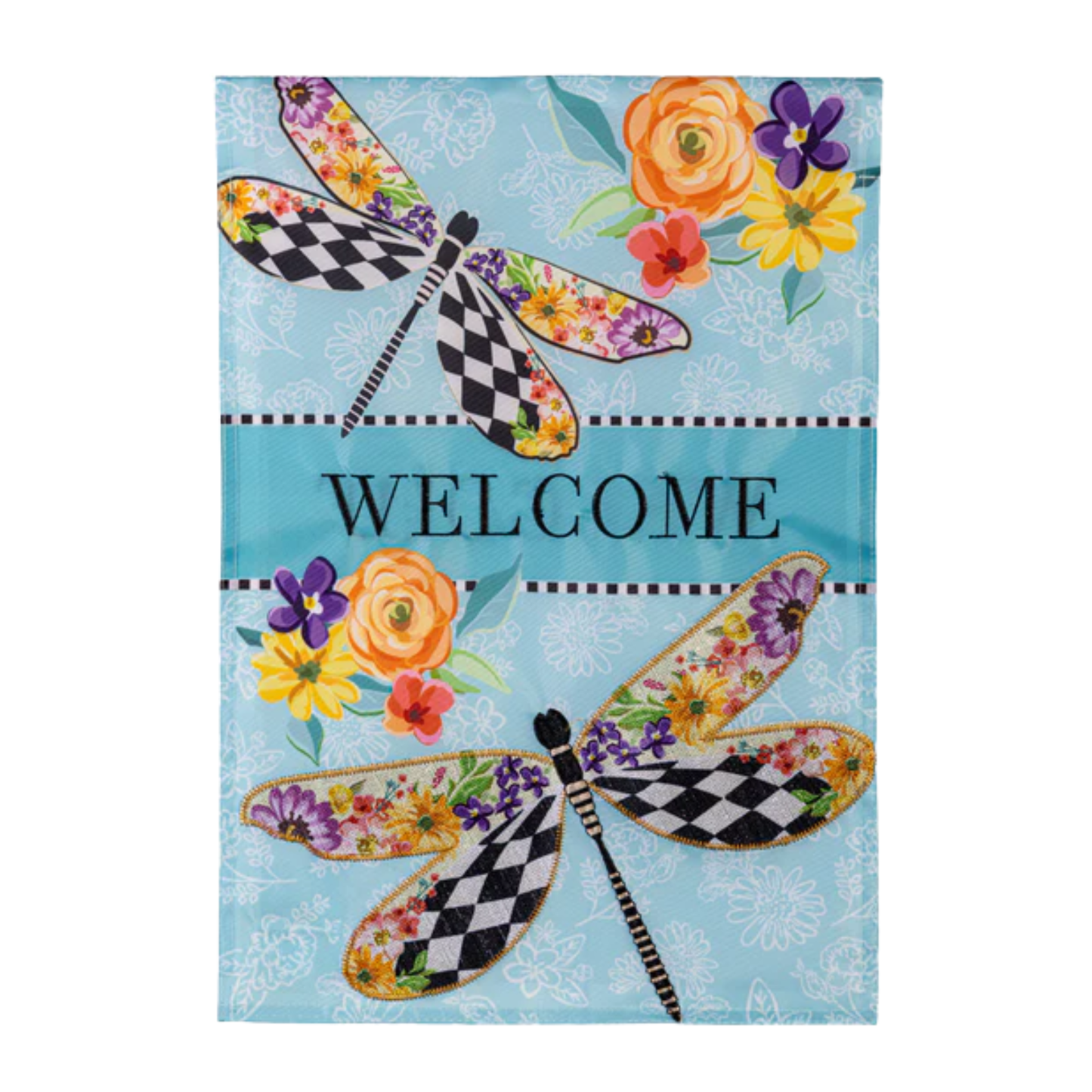 Courtly Check Dragonfly Garden Flag