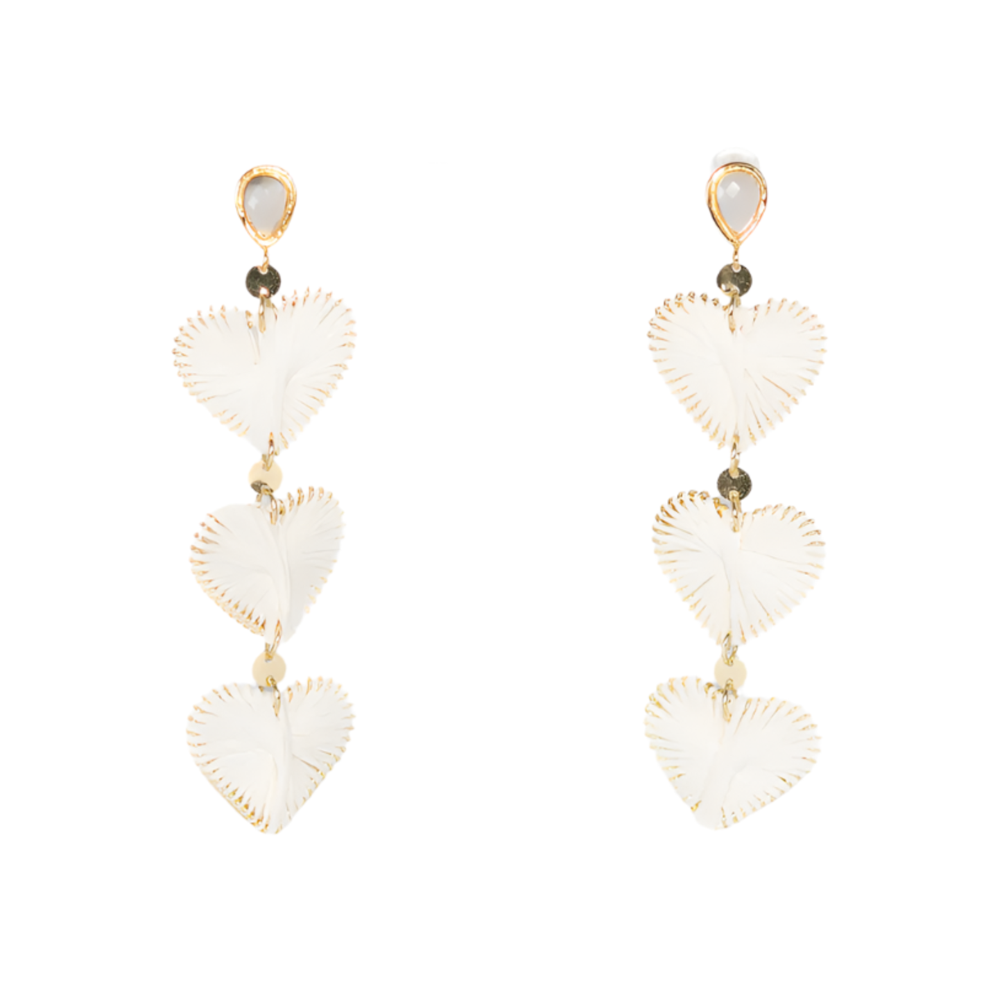 Triple Heart Earrings