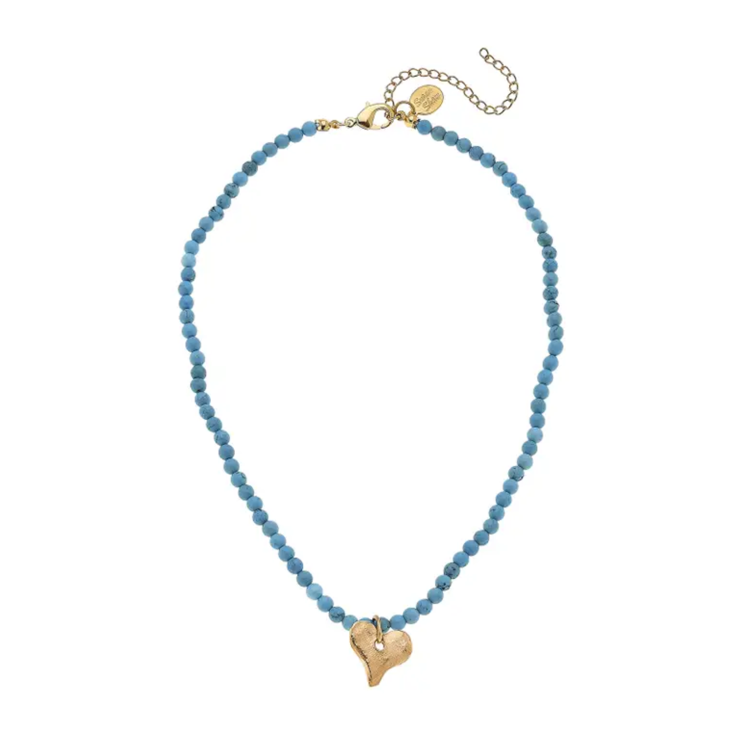 Gold Heart Turquoise Necklace