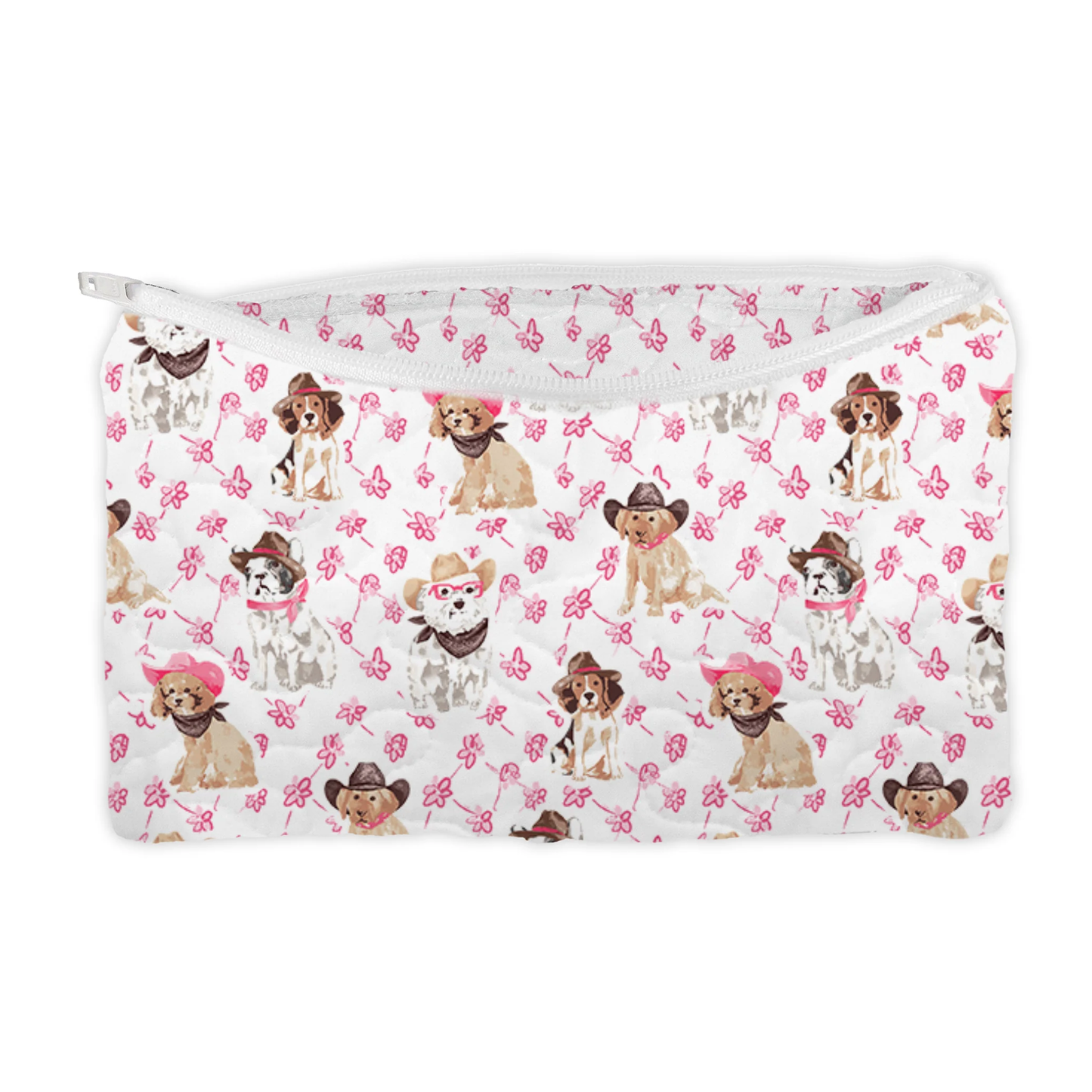 Cowboy Pups Fuchsia Makeup Bag