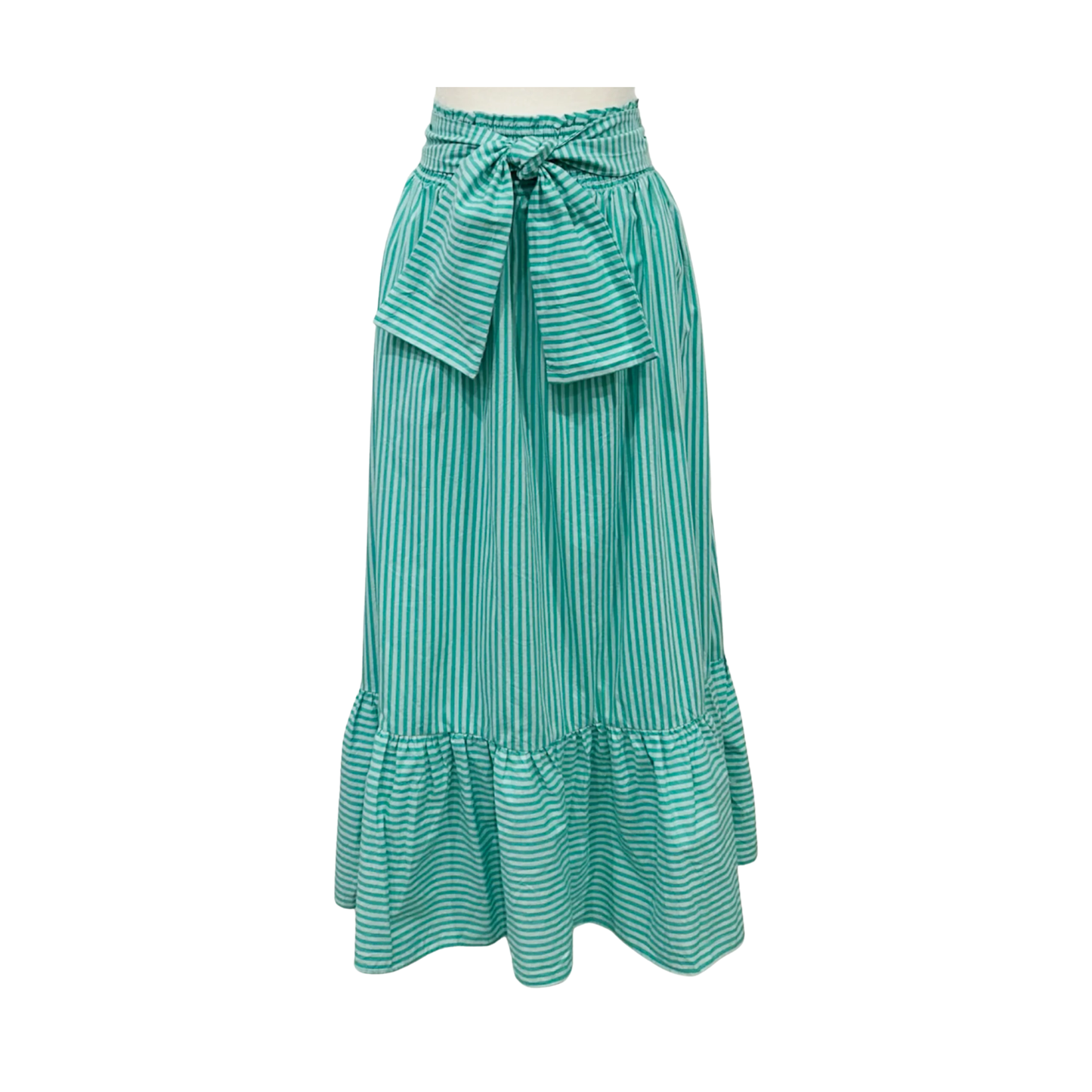 Candy Stripe Maxi Skirt Aqua