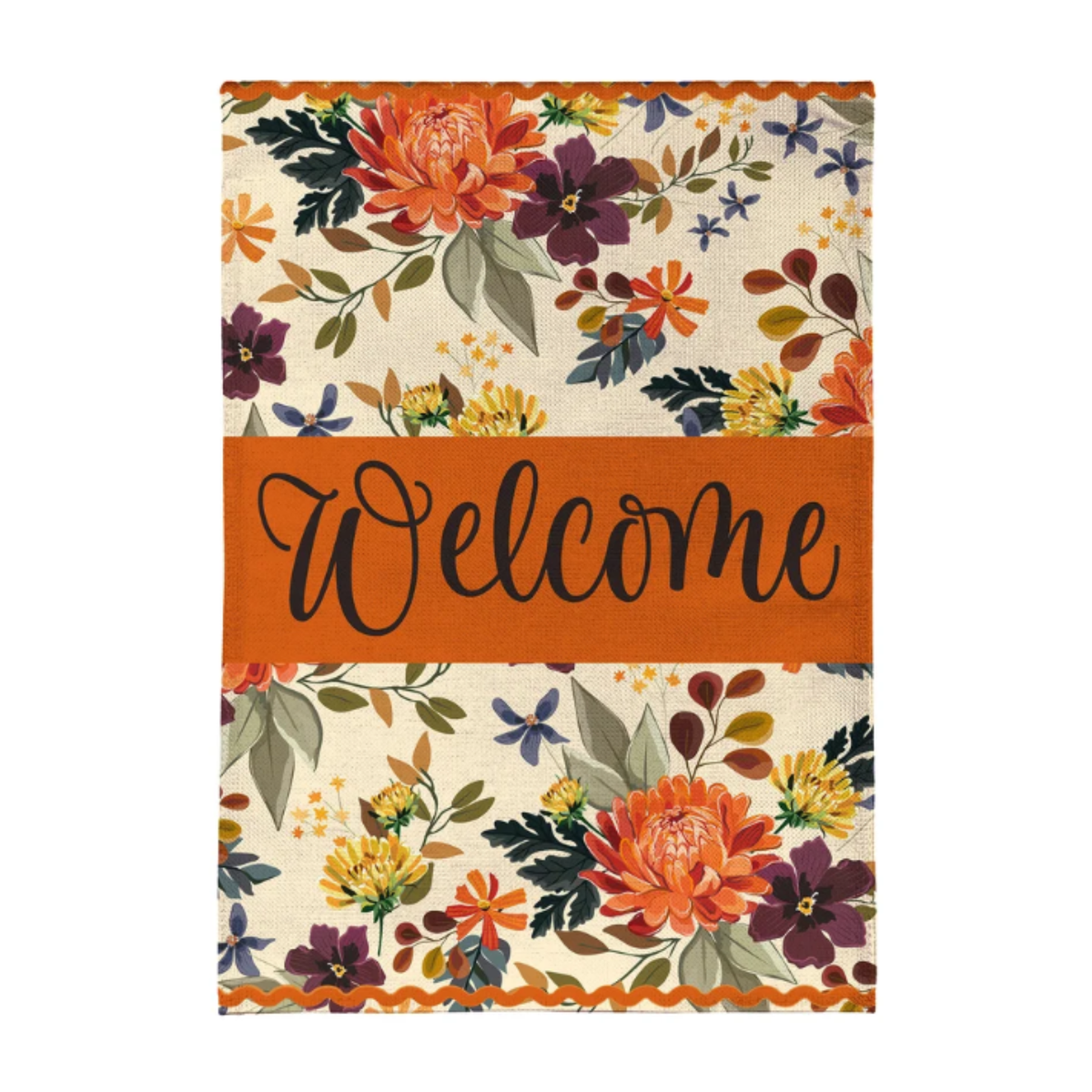 Fall Floral Burlap Garden Flag