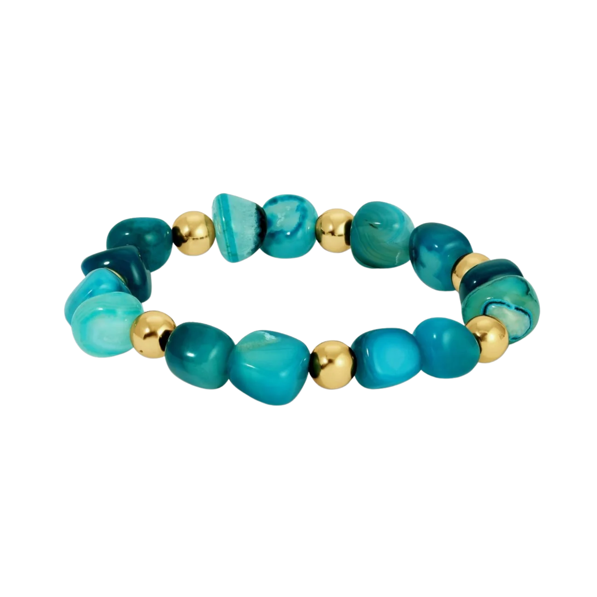 Ocean and Gold Stone Bracelet