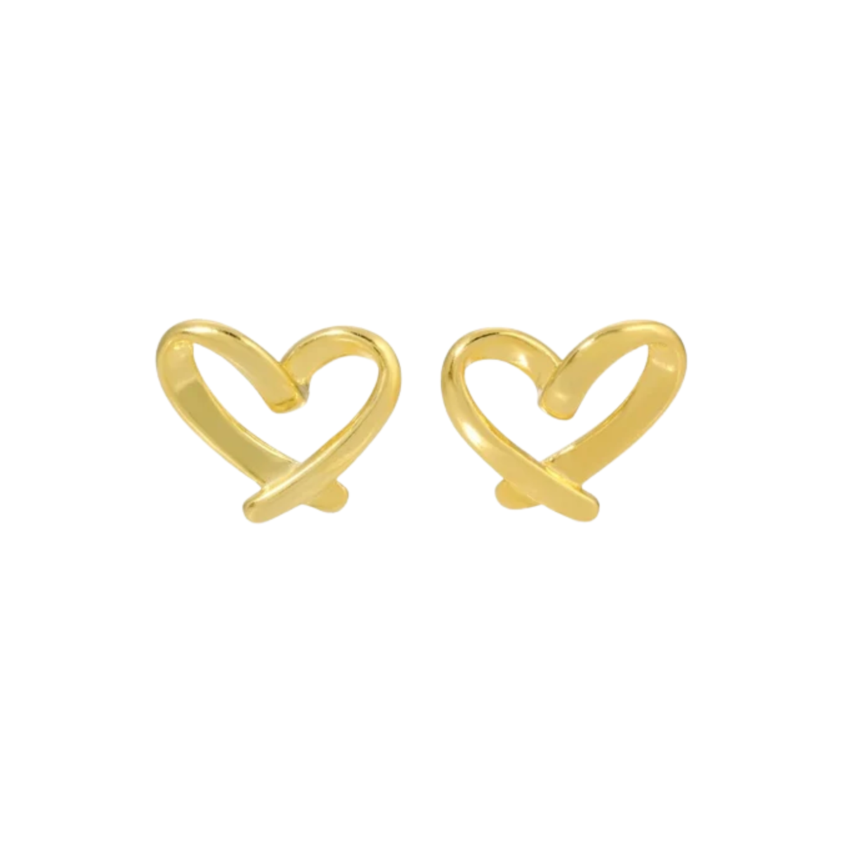 Earrings Stud Heart on Red Velvet
