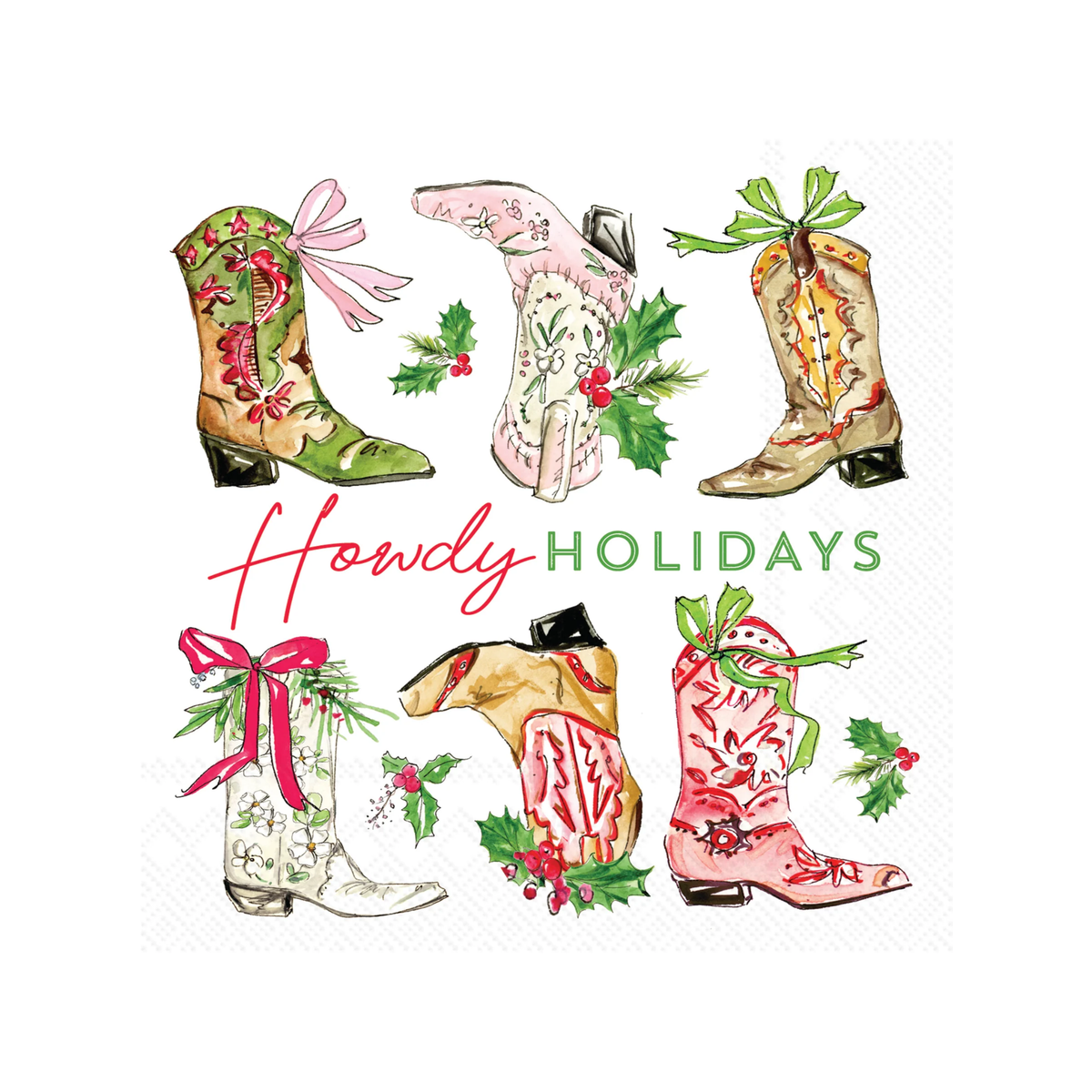 Howdy Holidays Cocktail Napkin