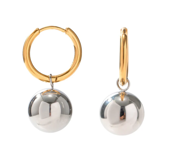 Mixed Metal Huggie Hoops