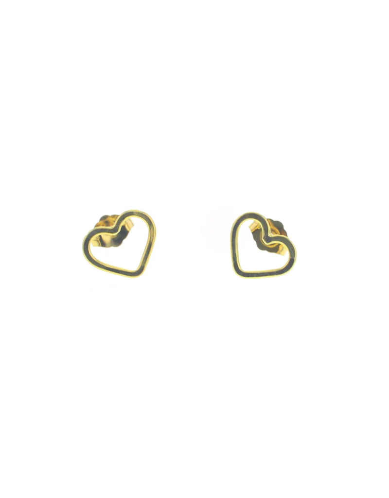 Gold Stud Earring Heart