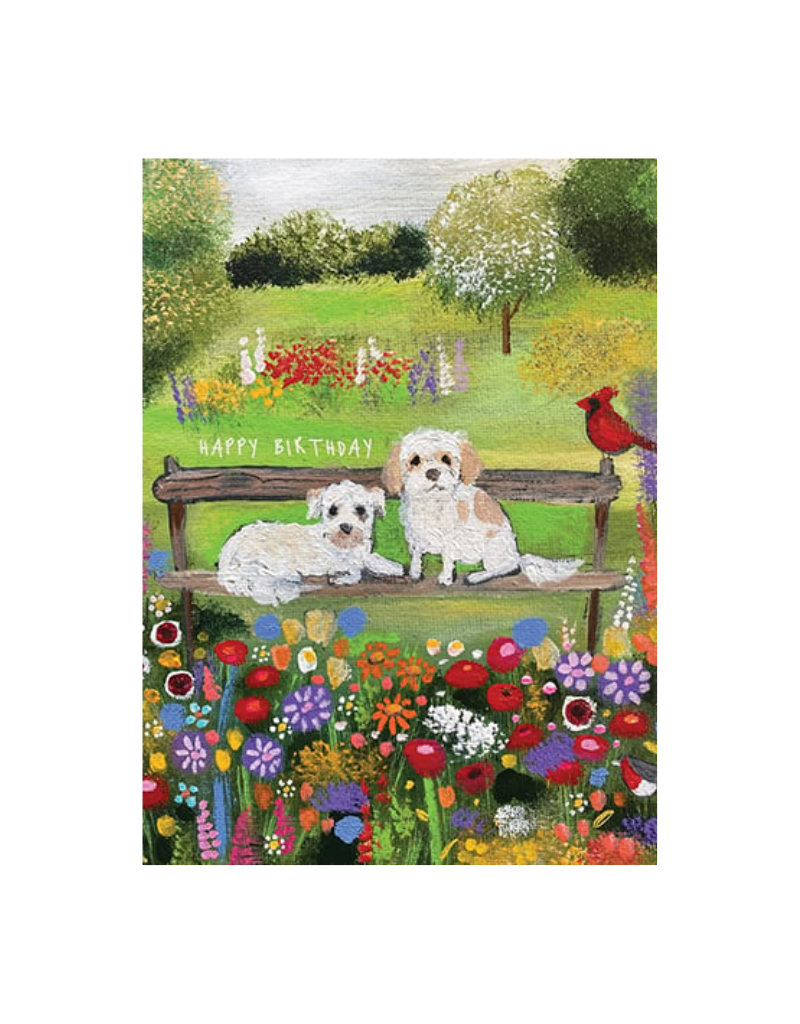 Pups on a Bench Notecard