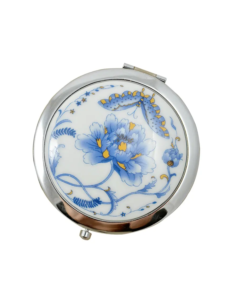 Porcelain Compact Mirror - Blue
