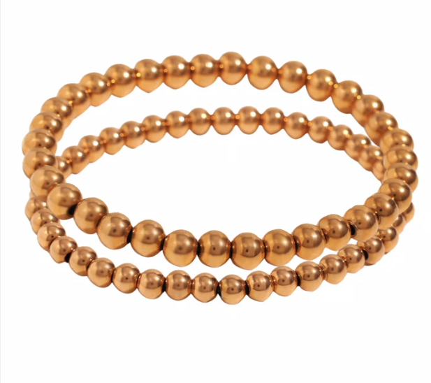 M/L Gold Beaded Bracelet Stack