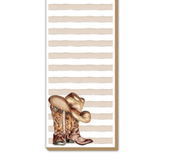 Boots and Hat Skinny Notepad