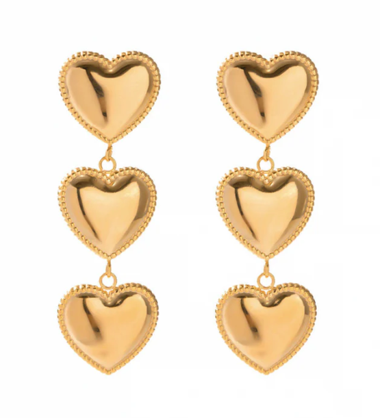 Triple Heart Studs