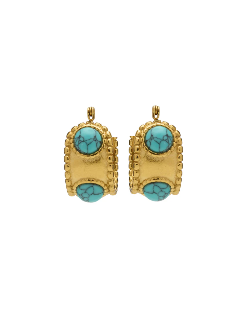 Anne Turquoise Hoops