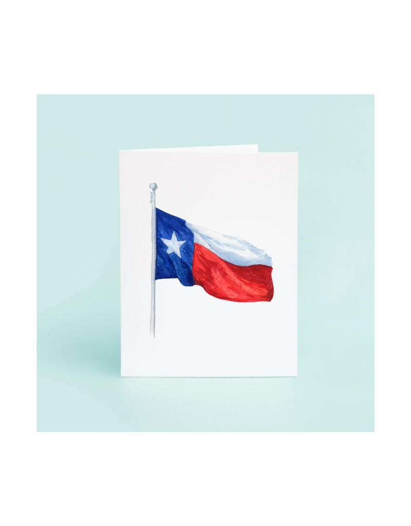 Waving Texas Flag Card