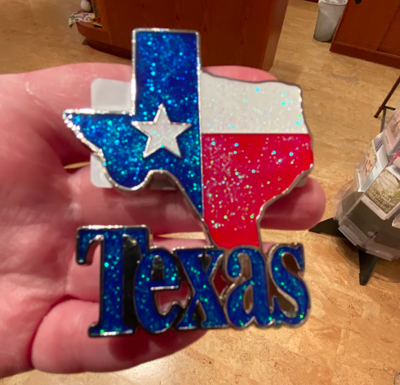 Texas Flag Shape Glitter Magnet