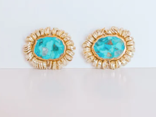 Scribble Turquoise Earring