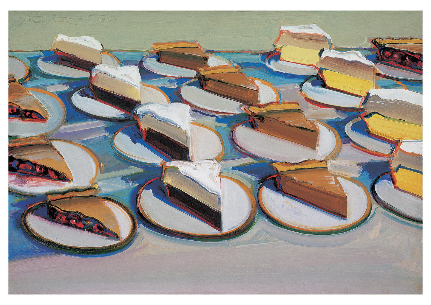 Wayne Thiebaud Pie Rows Postcard