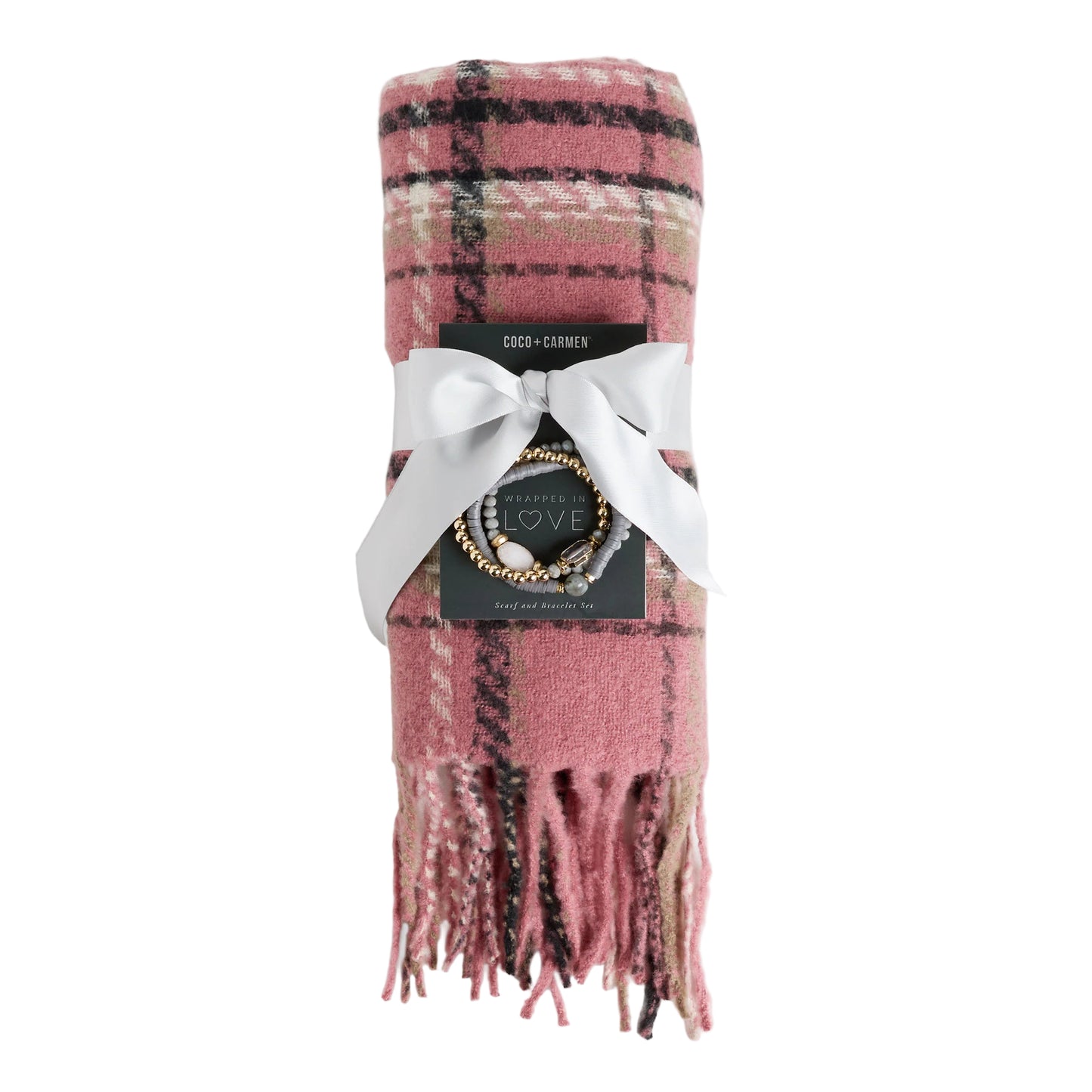 Scarf and Bracelet Set Dusty Pink