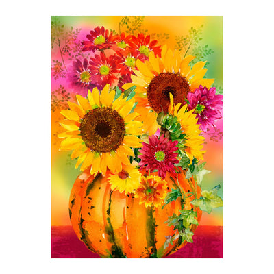 Pumpkin Floral Flag