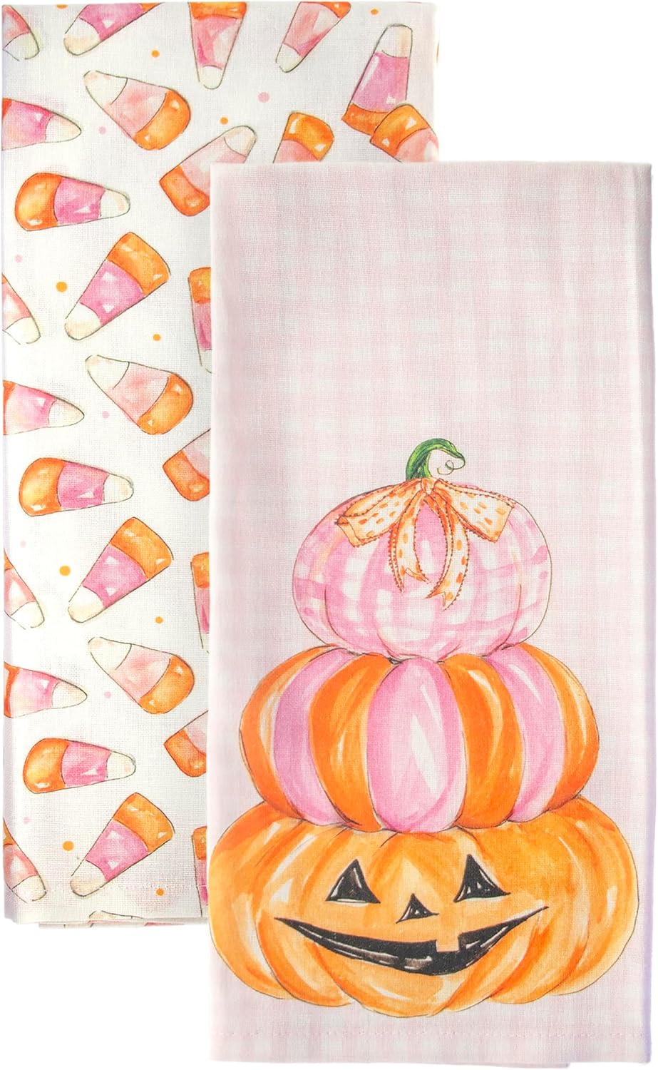 Pink Candy Corn Tea Towels