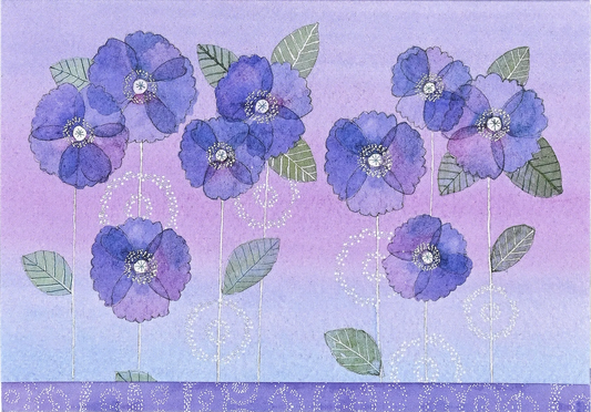 Watercolor Violet Boxed Notecards