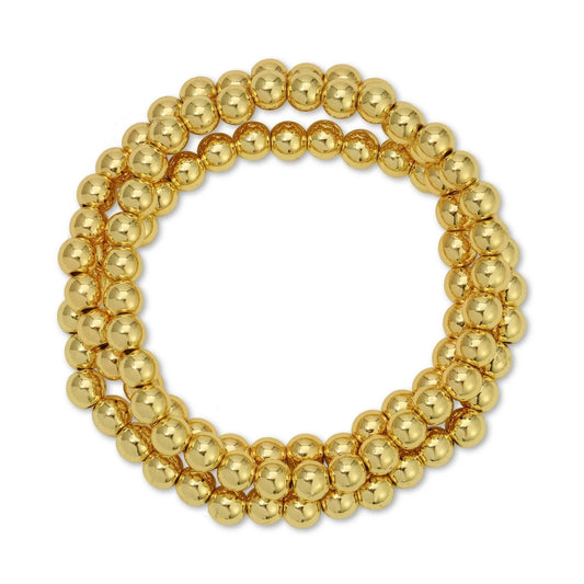 6MM Gold Bead Bracelet