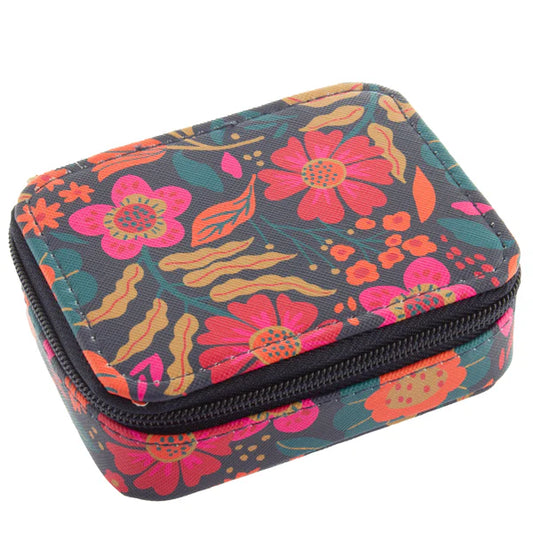 Travel Pill Case Retro Floral