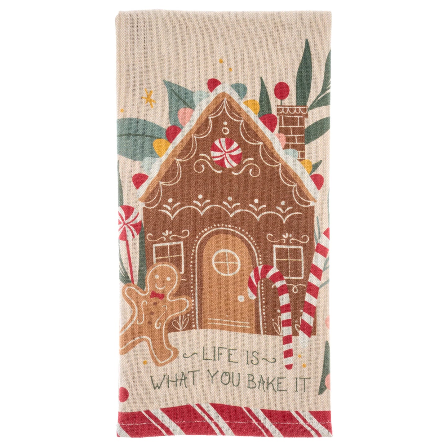 Happy Tea Towel Gingerbread