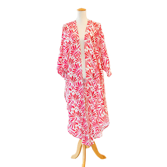Petals Long Kimono Pink