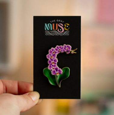 SALE Orchid Enamel Pin