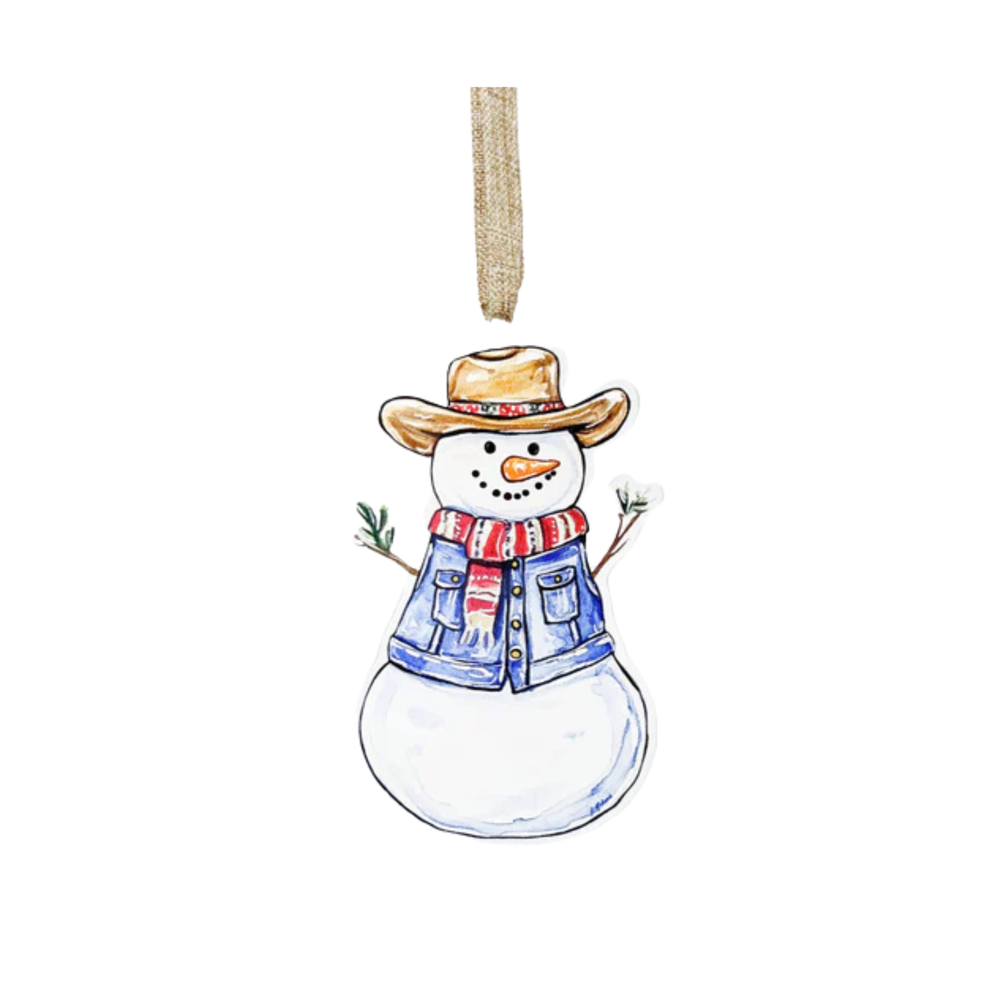 Acrylic Cowboy Snowman Ornament