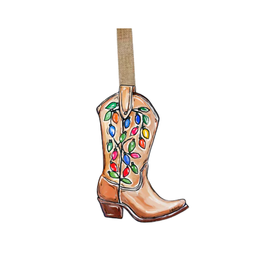 Acrylic Holiday Cowboy Boot Ornaments