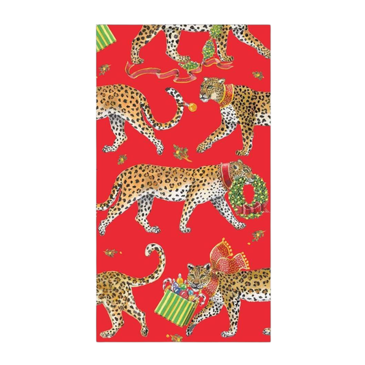 Christmas Leopards Guest Towel