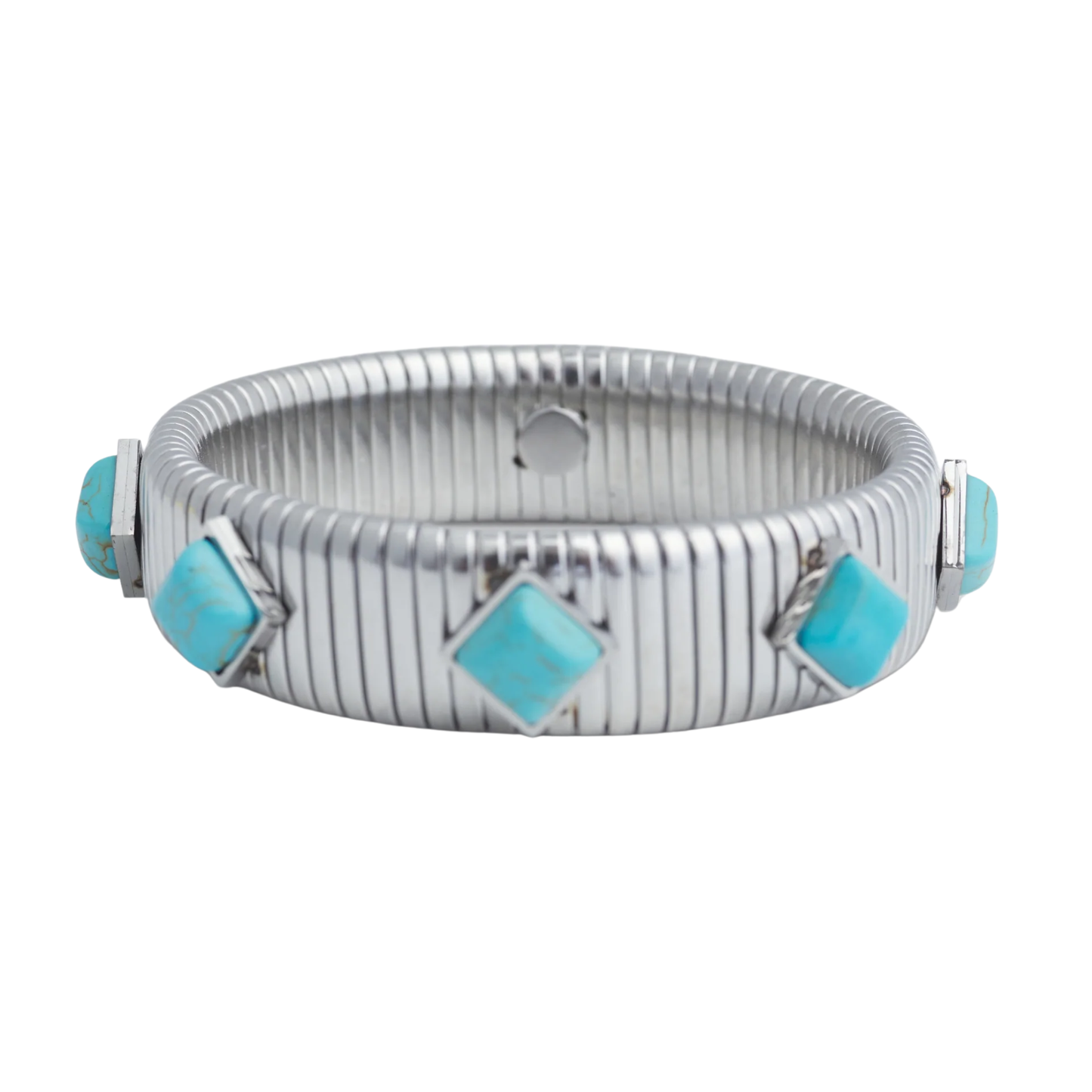 Turquoise Tube Bracelet Silver