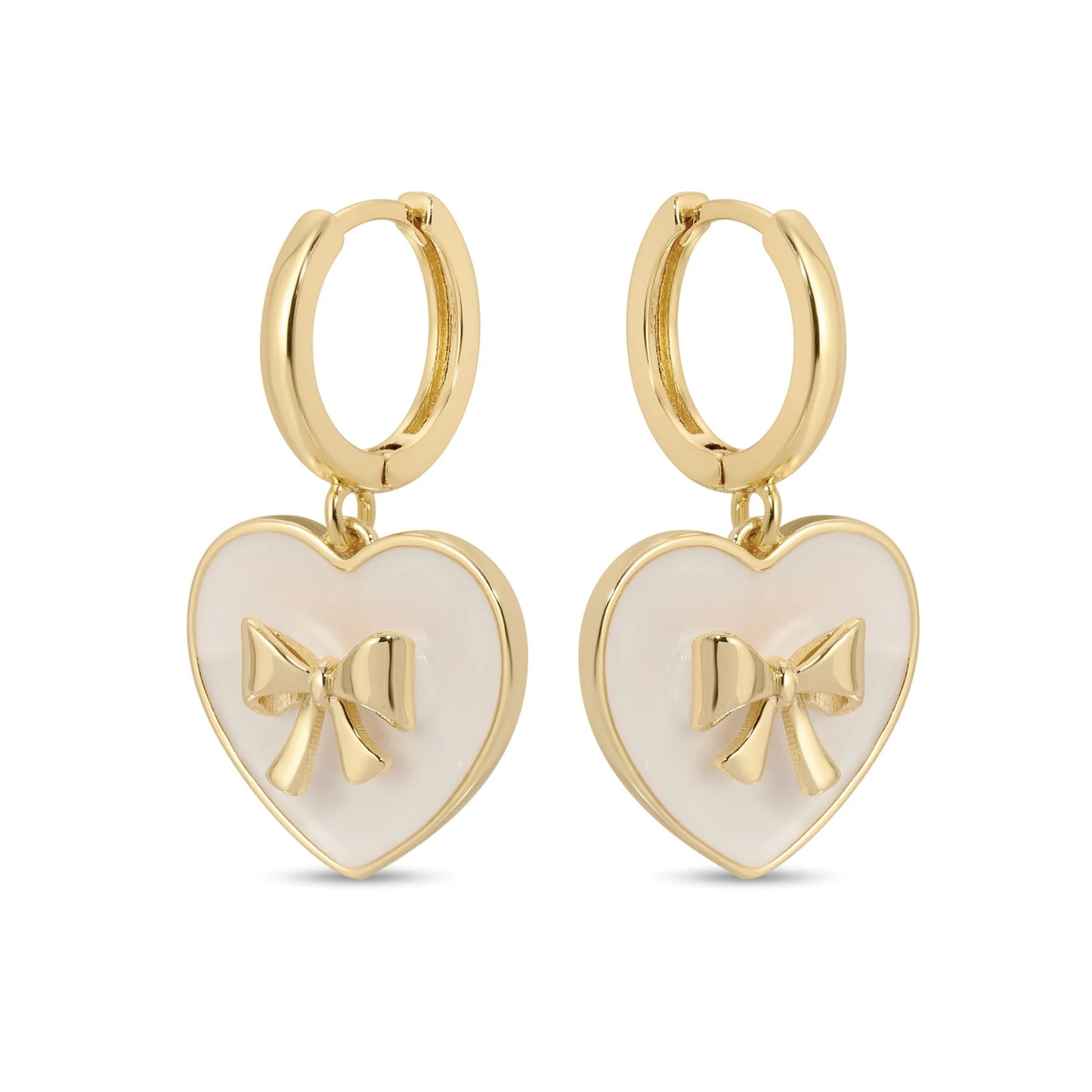 White Heart and Gold Bow Huggies