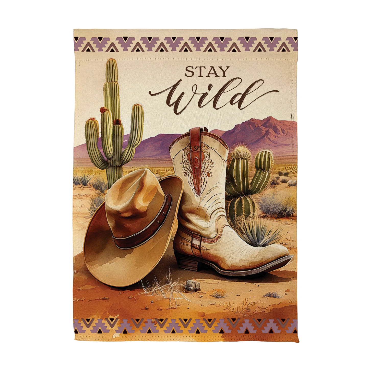 Wild West Suede Garden Flag